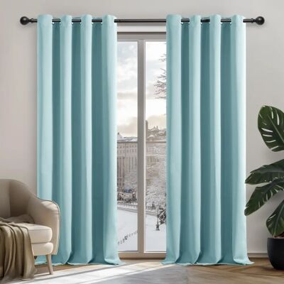 Deconovo 2 rideaux occultants 132x138cm - Bleu - Rideaux - Publicité Deconovo 2 rideaux occultants 132x138cm - Bleu - Rideaux - Publicité