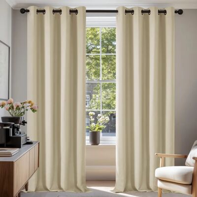 Cortinas Blackout Bege Escuro Deconovo - 2 Peças 140x290 cm Cortinas Blackout Bege Escuro Deconovo - 2 Peças 140x290 cm