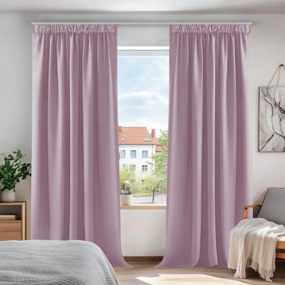 Deconovo Cortinas Blackout Rosa Claro Set de 2 - Escurecimento do Quarto Deconovo Cortinas Blackout Rosa Claro Set de 2 - Escurecimento do Quarto