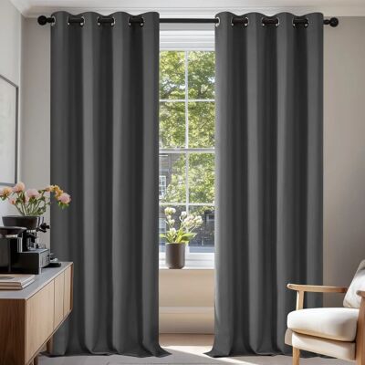 Rideaux Occultants Gris Clair Deconovo - 2 Pièces 140x280 cm - Rideau - Publicité Rideaux Occultants Gris Clair Deconovo - 2 Pièces 140x280 cm - Rideau - Publicité