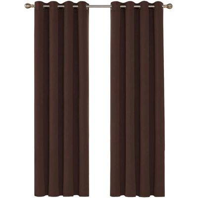DECONOVO - Chocolat - 140x280 cm - Rideaux - Publicité DECONOVO - Chocolat - 140x280 cm - Rideaux - Publicité