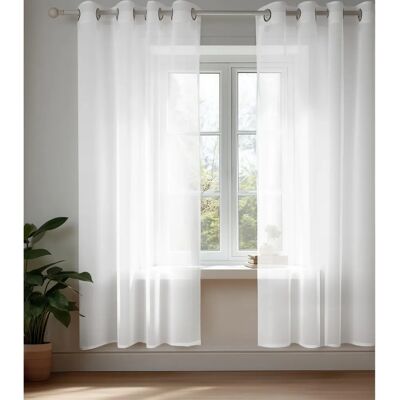 Cortinas decorativas em voile brancas Deconovo - Conjunto de 2 - 140x183 cm - Cortina Cortinas decorativas em voile brancas Deconovo - Conjunto de 2 - 140x183 cm - Cortina