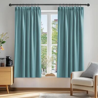 Deconovo Blu Cielo Cortinas blackout - Conjunto de 2 117x138 cm Deconovo Blu Cielo Cortinas blackout - Conjunto de 2 117x138 cm
