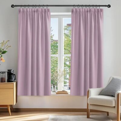Deconovo Light Pink Solid Curtain Set - 2 Panels 117x138 cm - Curtain Deconovo Light Pink Solid Curtain Set - 2 Panels 117x138 cm - Curtain