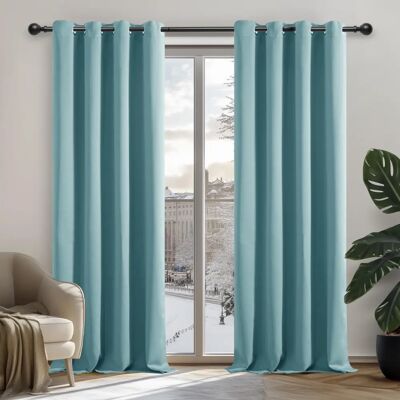 Cortinas Blackout Azuis Deconovo - Conjunto de 2 Cortinas Blackout Azuis Deconovo - Conjunto de 2