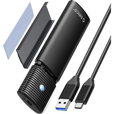 Boîtier externe pour disques M.2 SATA - USB-C - 5Gbps - Publicité Boîtier externe pour disques M.2 SATA - USB-C - 5Gbps - Publicité