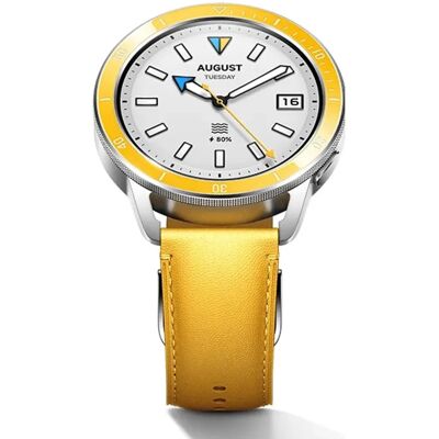 Bague pour Xiaomi Watch Chrome Jaune - Accessoire Bague pour Xiaomi Watch Chrome Jaune - Accessoire