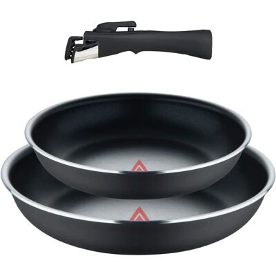 Bergner BG-34870-BK 2-pannor Set - Non-stick, Heatdot, Platsbesparande Bergner BG-34870-BK 2-pannor Set - Non-stick, Heatdot, Platsbesparande
