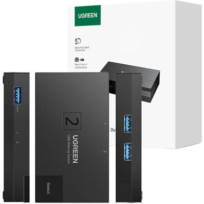 Interrupteur USB 3.0 Double Ugreen - Noir - Commutateur USB - Publicité Interrupteur USB 3.0 Double Ugreen - Noir - Commutateur USB - Publicité
