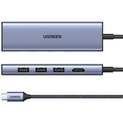 Ugreen Hub USB-C 20956A avec HDMI et USB 3.0 - Argent - Publicité Ugreen Hub USB-C 20956A avec HDMI et USB 3.0 - Argent - Publicité