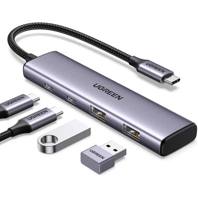 Ugreen Hub USB-C - 2x USB-A/2x USB-C - Grau Ugreen Hub USB-C - 2x USB-A/2x USB-C - Grau
