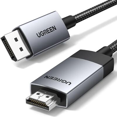 Ugreen DisplayPort zu HDMI Kabel - 4K @ 60Hz - Grau Ugreen DisplayPort zu HDMI Kabel - 4K @ 60Hz - Grau