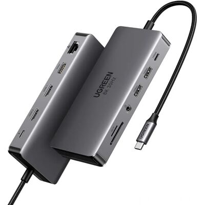 Ugreen USB-C Dokkoló Állomás 11 az 1-ben - Szürke Ugreen USB-C Dokkoló Állomás 11 az 1-ben - Szürke