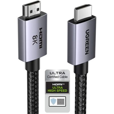 Câble Ugreen HD171 35376 - HDMI 2.1 8K - 5m - Gris - Câble - Publicité Câble Ugreen HD171 35376 - HDMI 2.1 8K - 5m - Gris - Câble - Publicité