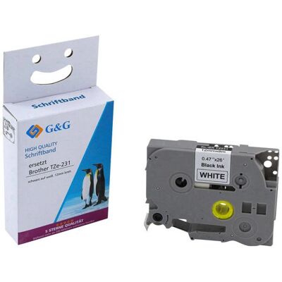 G&G - Transparentes Klebeband - Schwarze Schrift - 12mm - 8m G&G - Transparentes Klebeband - Schwarze Schrift - 12mm - 8m