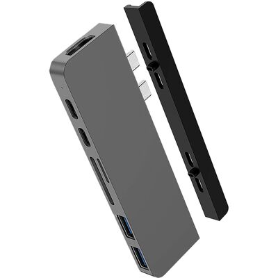 Hyper HD28C Aluminium USB-C Hub Grijs Zilver - USB-Hub Hyper HD28C Aluminium USB-C Hub Grijs Zilver - USB-Hub