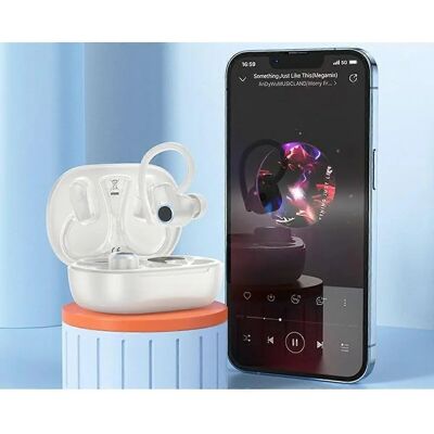 Casque sans fil blanc Hoco EQ8 - Bluetooth TWS - Publicité Casque sans fil blanc Hoco EQ8 - Bluetooth TWS - Publicité