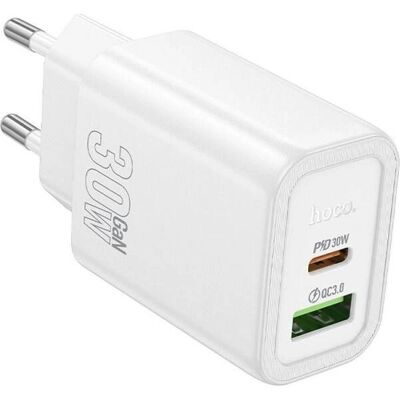Hoco USB Wandladegerät N63 - Schnelles Laden mit Dual USB-C & USB-A Hoco USB Wandladegerät N63 - Schnelles Laden mit Dual USB-C & USB-A