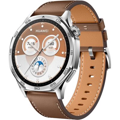Huawei Watch Gt 5 - Rostfritt stål - Läderrem - Smartwatch Huawei Watch Gt 5 - Rostfritt stål - Läderrem - Smartwatch