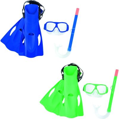 Kit Nuoto Bestway 25019 - Maschera, Snorkel, Pinne - Dai 7 anni Kit Nuoto Bestway 25019 - Maschera, Snorkel, Pinne - Dai 7 anni