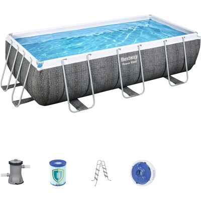 Piscina Rettangolare Rattan Bestway 404x201x100 cm con Depuratore e Scala Piscina Rettangolare Rattan Bestway 404x201x100 cm con Depuratore e Scala