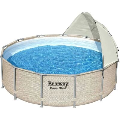 Bestway Power Steel 396x107 cm Pool - Beige, mit Abdeckung & Filter Bestway Power Steel 396x107 cm Pool - Beige, mit Abdeckung & Filter