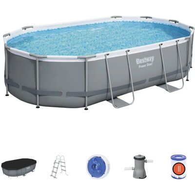 Bestway Power Steel Oval Schwimmbad - 10949L - Blau, Grau Bestway Power Steel Oval Schwimmbad - 10949L - Blau, Grau