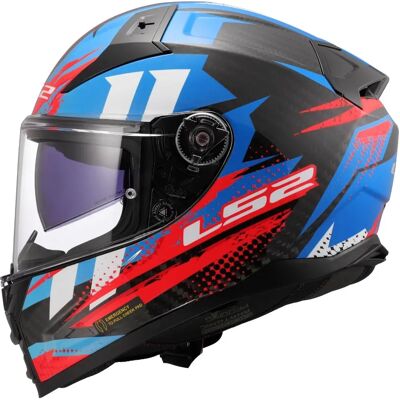 Casque moto en fibre de carbone LS2 FF811 Vector II - Rouge-Bleu - Casque de moto - Publicité Casque moto en fibre de carbone LS2 FF811 Vector II - Rouge-Bleu - Casque de moto - Publicité