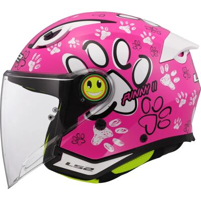 Casque LS2 OF622 Funny II Paws Rose Enfant Casque LS2 OF622 Funny II Paws Rose Enfant