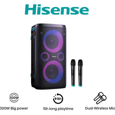Hisense HP110 Tragbarer Party-Lautsprecher - Schwarz - 300 W Hisense HP110 Tragbarer Party-Lautsprecher - Schwarz - 300 W