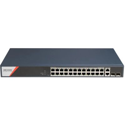 Hikvision DS-3E1528HP-SI-24P2T2F Nätverksswitch - 28 portar, PoE+, fiberstöd Hikvision DS-3E1528HP-SI-24P2T2F Nätverksswitch - 28 portar, PoE+, fiberstöd