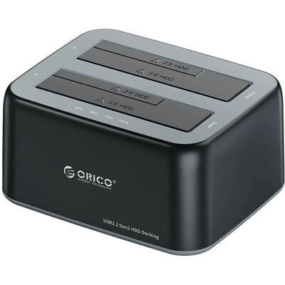 Orico USB 3.2 Dockingstation - Unterstützt 2,5/3,5" SATA HDD/SSD - Klonfunktion Orico USB 3.2 Dockingstation - Unterstützt 2,5/3,5" SATA HDD/SSD - Klonfunktion