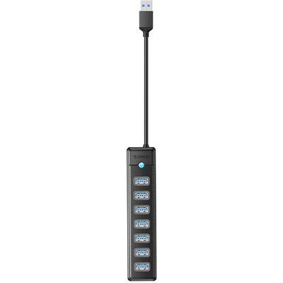 Orico Schwarzer 7-Port USB 3.0 Hub - Kompakt & Zuverlässig Orico Schwarzer 7-Port USB 3.0 Hub - Kompakt & Zuverlässig