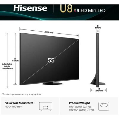 Hisense 55U8Q 55 hüvelykes 4K Ultra HD Smart TV Hisense 55U8Q 55 hüvelykes 4K Ultra HD Smart TV