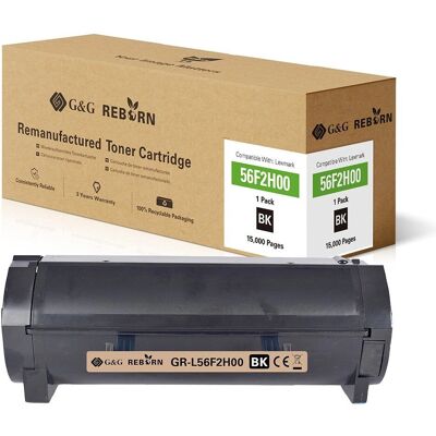 G&G Schwarzer Toner - Lexmark 56F2H00 - Umweltfreundlich, 15000 Seiten G&G Schwarzer Toner - Lexmark 56F2H00 - Umweltfreundlich, 15000 Seiten