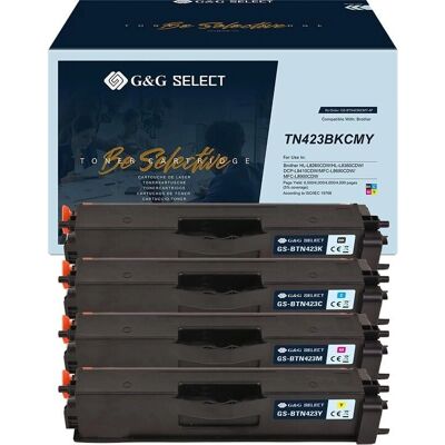 G&G Toner TN-423 Zwart Cyaan Magenta Geel - Tonercartridge G&G Toner TN-423 Zwart Cyaan Magenta Geel - Tonercartridge
