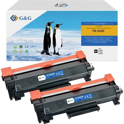 G&G Toner Compatible Brother TN-2420 XL - Pack de 2, Noir, 3000 Pages - Publicité G&G Toner Compatible Brother TN-2420 XL - Pack de 2, Noir, 3000 Pages - Publicité