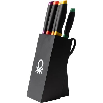 Set di 8 coltelli Rainbow con supporto Benetton Set di 8 coltelli Rainbow con supporto Benetton