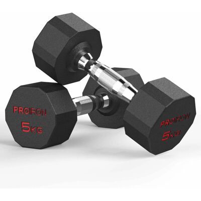 PROIRON - PRKRD05K - 5 kg - Paire - Dumbbell - Publicité PROIRON - PRKRD05K - 5 kg - Paire - Dumbbell - Publicité