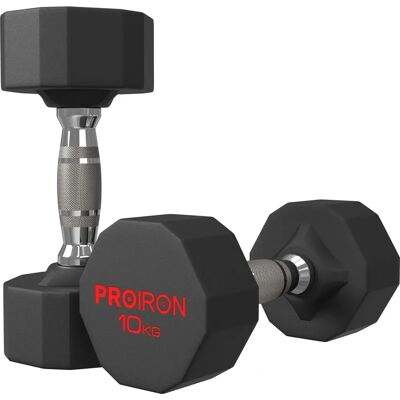 PROIRON - prkrd10k - 10 kg - Noir - Dumbbell - Publicité PROIRON - prkrd10k - 10 kg - Noir - Dumbbell - Publicité