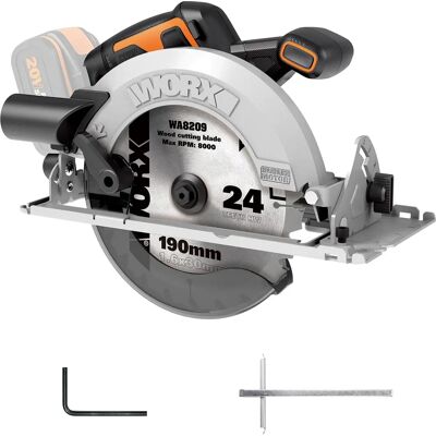 Worx WX520.9 Circular Saw - 190mm, Brushless, 20V - PowerShare Worx WX520.9 Circular Saw - 190mm, Brushless, 20V - PowerShare