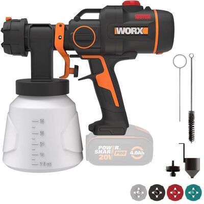 WORX WX020.9 NITRO Pistolet do malowania - Bezszczotkowy, Bezprzewodowy, Regulowany WORX WX020.9 NITRO Pistolet do malowania - Bezszczotkowy, Bezprzewodowy, Regulowany