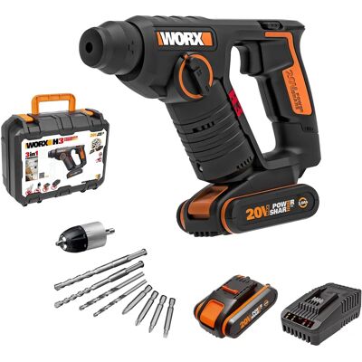 Worx WX394.6 H3 Martello Perforatore - Utensile 3-in-1 Worx WX394.6 H3 Martello Perforatore - Utensile 3-in-1
