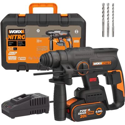 WORX NITRO WX381 Accu Boorhamer - 20V, SDS+ WORX NITRO WX381 Accu Boorhamer - 20V, SDS+