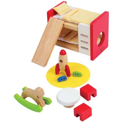 Hape Cameretta Bambini - Set di mobili per casa delle bambole - 3+ anni Hape Cameretta Bambini - Set di mobili per casa delle bambole - 3+ anni