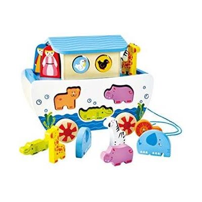 Hape E8049 Puu Nooan arkki lelu - Työnnä ja vedä Hape E8049 Puu Nooan arkki lelu - Työnnä ja vedä