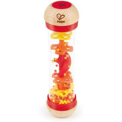 Hape E0327 Rode Regenmaker met kralen - Educatief speelgoed Hape E0327 Rode Regenmaker met kralen - Educatief speelgoed