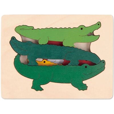 Hape Toys Puzzle en Bois à 3 Niveaux de Crocodile - Jouet Éducatif - Publicité Hape Toys Puzzle en Bois à 3 Niveaux de Crocodile - Jouet Éducatif - Publicité
