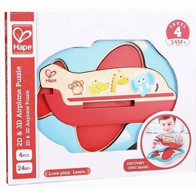 Hape E1611 Puzzel Vliegtuig - 3D Puzzel Dierenvrienden Hape E1611 Puzzel Vliegtuig - 3D Puzzel Dierenvrienden