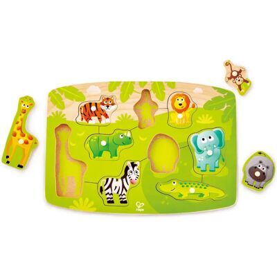 Puzzle en bois Hape E1405 - 10 pièces, thème jungle Puzzle en bois Hape E1405 - 10 pièces, thème jungle